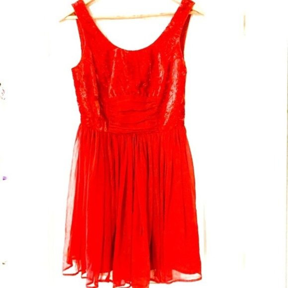 Free People Hot Red Velvet Cocktail/Party Dress-B1 - Picture 1 of 8